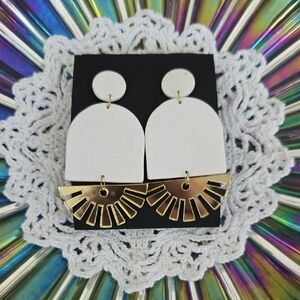 Rays of Sunshine Polymer Clay Dangle Earrings, NEW